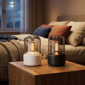 Portable Ultrasonic Aroma Diffuser With LED Lighting Black And White Plastic Household <b>Essential</b> <b>Oil</b> <b>Humidifier</b> - Product Image 2