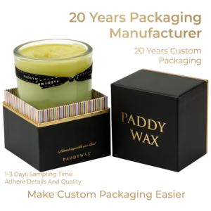 Cajas Cuadradas de Cartón Rígido Reciclable de Lujo Personalizadas para Velas, con Laminado Brillante/Mate y Grabado en Relieve con Lámina Dorada - Product Image 2