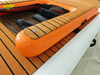 Rampe de bateau gonflable portable verte échelle de rampe de flotteur sur l'eau bateau ou piscine pour animaux de compagnie