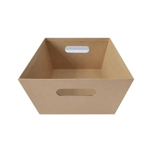 Boîte en <span class=keywords><strong>papier</strong></span> personnalisée en bois, panier de rangement de fruits, plateau de marché pour emballages cadeaux, panier cadeau en carton vide - Product Image 5