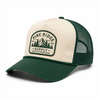 Casquette Trucker Snapback Ajustable à 5 Panneaux avec Dos en Maille, Cordon Avant, Logo Brodé Personnalisé et Couleurs Contrastées, Prix de Gros