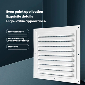 <span class=keywords><strong>Rejilla</strong></span> de Ventilación Moderna Cuadrada de Aluminio con Recubrimiento en Polvo Blanco, con Filtro para Ventilación de Pared Exterior y Retorno de Aire - Product Image 3