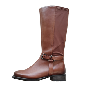 Bottes longues en cuir de vache véritable pour femmes, chaussures de créateur de mode, automne-hiver 2026, nouvelles bottes à boucle de ceinture, hauteur genou, marron - Product Image 4