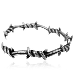 yunnique Pulsera Abierta Trenzada con Espinas, Plata Tibetana, Joyería Unisex, Diseño de Púas - Product Image 4