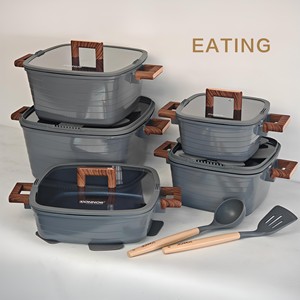 Set di Pentole Ecologiche da 15 Pezzi per Cottura a Induzione, Moderno Multistrato in Lega di Alluminio Antiaderente per Fornelli a Gas e Cucina Domestica - Product Image 1