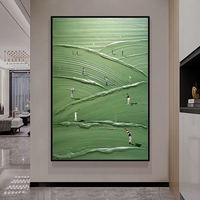 Peinture à l'huile abstraite 100% peinte à la main sur toile, paysage vert texturé, art mural moderne, cadeau