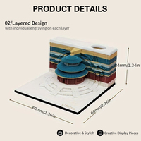 En gros Blocs de notes adhésifs créatifs, nouveau design, papiers gravés en 3D, impression numérique, motif Temple du Ciel, pour cadeaux
