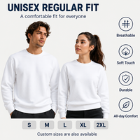 Sweat-shirt à col rond DG501 240 GSM en coton extensible doux mélangé à du polyester, épaules tombantes, manches longues, pull-over