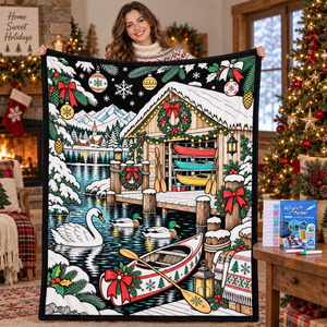 Customized Christmas DIY Coloring Blanket Reusable Washable Soft Flannel Throw Graffiti Blanket Family Gift for <b>Bed</b> <b>Sofa</b> - Product Image 3
