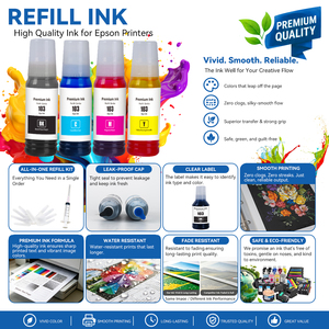 Encre de Recharge Bouteille INK-TANK 103 Premium Compatible Couleurs à Base d'Eau en Vrac pour Imprimante <span class=keywords><strong>Epson</strong></span> <span class=keywords><strong>EcoTank</strong></span> L3150 L1110 L5190 L3100 L3252 - Product Image 2