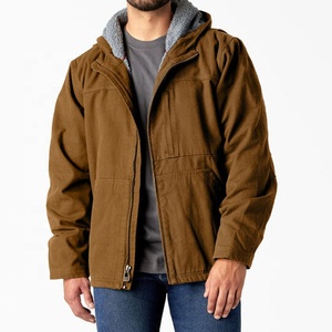 Custom <strong>Winter</strong> <strong>Mens</strong> Blank Outdoor Hooded Fleece Zip Up Thermal Twill Work Jacket <strong>Men</strong> With Hood - Product Image 1