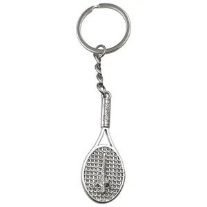 Customized Metal Tennis racket Key ring Eiffel Tower Racket Paris France Travel Commemorative Small Commodity Keychain