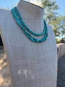 Collier en perles de turquoise Kingman fait à la main, 15 styles de collier en perles, bijoux élégants, cadeau pour elle - Product Image 3