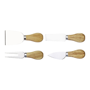 ชุดเครื่องมือชีสขนาดเล็ก 4 ชิ้น ชุดมีดชีสสแตนเลสพร้อมด้ามไม้ - Product Image 5