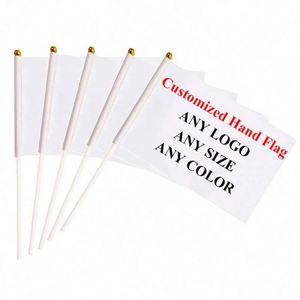 Bandera Personalizada con Logotipo, Mini Bandera de Poliéster de Doble Cara con Palo de Plástico para Agitar con la Mano, para Automóvil - Product Image 1
