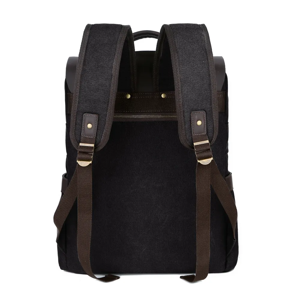 Stocked In USA Warehouse Wholesale Womens Canvas Leather College School Bags Business Men Work Backpack Computer Bags