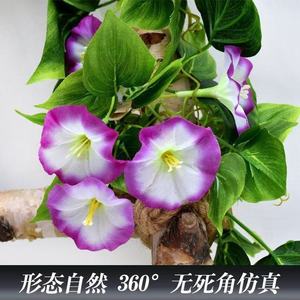 Guirlande de fleurs artificielles Fu Rao Morning Glory en soie pour décoration murale et plafond extérieur, dissimulation - Product Image 4