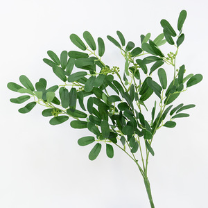Bouquet de feuilles de jujube artificielles Dongchen Crafts, verdure en soie pour décorations de mariage et de maison - Product Image 1