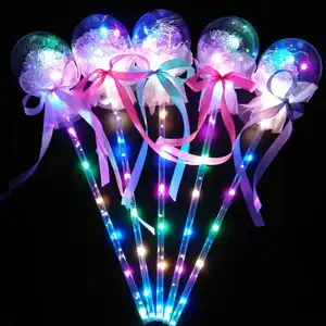Verlichting Led Magic Sticks Toverstaf Glow Bobo Ballonnen Met Een Blingbling Ball Kids Prinses Magic Stick