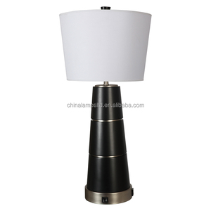 Lámpara de Mesa Moderna de Madera de Zebra con Acabado Níquel Cepillado y Pantalla de Tela Blanca para Dormitorio de Hotel, Sala de Lectura Retro o Uso Doméstico - Product Image 2