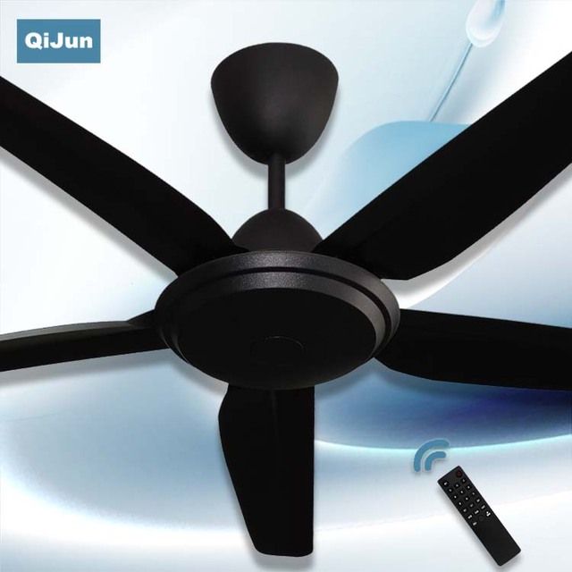 Premium 56 Inch Industrial Ceiling Fan Remote Control 5 Steel Blades 42W DC Motor Electric Energy Efficient Class E for Large