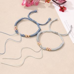 Bracelet en corde tressée fait main, ajustable, avec nœud fleur de pêcher, semi-fini, idéal pour cadeau - Product Image 4