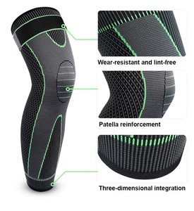 Vente chaude Élastique Respirant Compression Tricoté En Nylon Sport Genou Protecteur Garde Soutien Brace Manches avec Sangles De Pression - Product Image 2