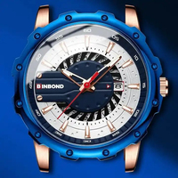 Jam Tangan Pria Binbond P1233 1233 Quartz Kulit Klasik Bisnis Kasual Tahan Air dengan Tanggal dan Jarum Bercahaya