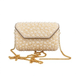 Craftstages International, artisanat indien, mosaïque de perles métalliques exquises, fermeture à rabat, doublure en velours, pochette de soirée pour femmes - Product Image 1