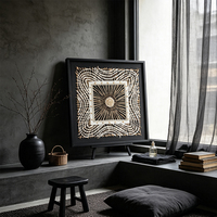 Art mural 3D texturé fait main Wabi Sabi fibre naturelle coquille Mandala peinture abstraite Boho décoration murale maison hôtel
