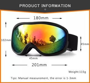 แว่นตาสกีแว่นตากันแดดป้องกัน Uv400สโนว์บอร์ดแว่นตากันแดดชิ้นเดียวสำหรับกีฬากลางแจ้งขนาดใหญ่กันลม - Product Image 3