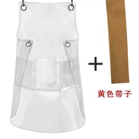 FYD gros Tpu Transparent Salon tablier épais coiffeur imperméable sans manches tablier pour salon de manucure