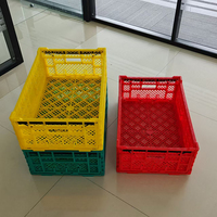 Caisse logistique de transport en plastique pour fruits et légumes à mailles ventilables de supermarché caisses en plastique pour boissons