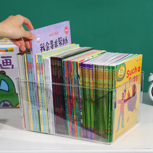Transparent <b>Book</b> <b>Storage</b> Box Rectangle No Lid For <b>Childrens</b> <b>Books</b> Oxford Reading Tree Raz Picture <b>Book</b> Organizer Standing Type - Product Image 1