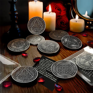 Rey Salomón Premium aleación <span class=keywords><strong>de</strong></span> bronce esmalte duro Ritual talismán Júpiter amuleto moneda símbolos sagrados protección riqueza meditación - Product Image 1