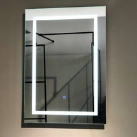 PTB Smart Miroir de salle de bain rectangulaire à LED Type tactile complet avec réglage de la luminosité Miroir sans cuivre et TV