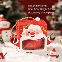 Boîte d'emballage de Noël personnalisée pour pommes, boîte d'emballage de Noël 3D Père Noël et rennes, boîte avec poignée en corde pour cadeaux de fêtes