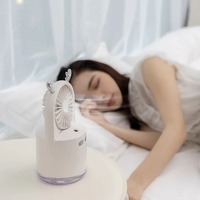 NOUVEAU Humidificateur d'air portable Diffuseur d'odeurs Ventilateur rafraîchisseur Diffuseur Voyage en plein air Mini USB Rechargeable Lumière LED pour la maison Bureau