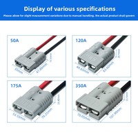 Câbles de connecteurs de charge à courant élevé personnalisés 50A 120A 350A, faisceau de câbles, assemblage de câbles d'alimentation isolés en PVC pour véhicules à énergie nouvelle