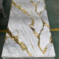 Panneau mural en marbre brillant UV pour plafond et décoration murale intérieure, imperméable, facile à installer pour usage domestique