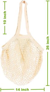 Bolsa de Compras de Malla de Algodón Reutilizable Ecológica, Bolsa de Red para el Mercado Ecológico para Frutas y Verduras - Product Image 4