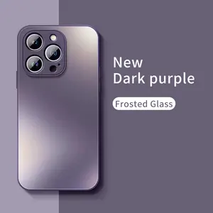 豪华哑光AG钢化玻璃手机外壳，适用于iPhone 12 13 14 Pro 14 Max外壳