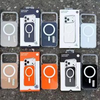 Coque transparente en acrylique avec coins magnétiques intégrés anti-jaunissement et protection anti-chute pour iPhone 18 Pro Max 17 Pro Max 16 Pro