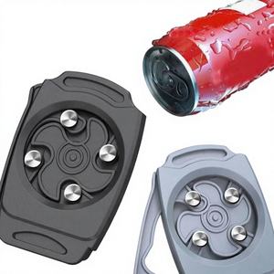 Ouvre-boîte à bière et décapsuleur pour canettes et bouteilles, durable, noir, portable, en acier inoxydable, pour bars et fournitures de fête - Product Image 1