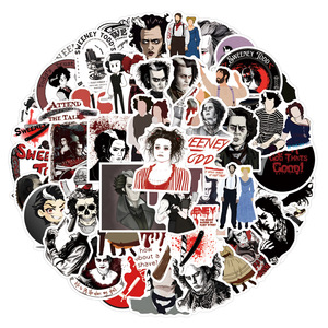 55 autocollants graffiti classiques du film Sweeney Todd pour décorer téléphone et réfrigérateur, autocollants gothiques <span class=keywords><strong>Tim</strong></span> <span class=keywords><strong>Burton</strong></span> - Product Image 2