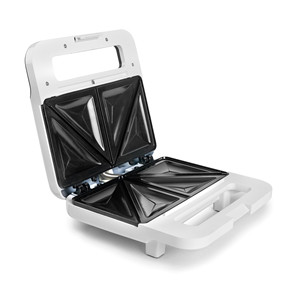Piastra per sandwich bianca a 2 fette, design compatto per uso domestico in cucina - Product Image 2
