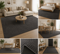 Tapis moderne en microfibre jacquard - Doux et moelleux, lavable en machine, avec dos antidérapant, durable pour salon et chambre à coucher