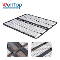 WELLTOP Offre Spéciale meubles accessoires quincaillerie cadre de lit pouf plate-forme à lattes en bois cadre de lit en métal avec trou de boîte de lit