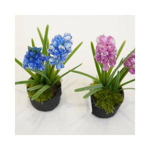 Ornements de <span class=keywords><strong>jardin</strong></span> en plein air en pot, fausses fleurs de roseaux bleues, décoration verte artificielle, vente en gros - Product Image 3