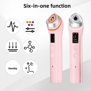 Masseur facial à micro-courant avec 5 LED pour la luminothérapie, rouge et bleu, hydratant, raffermissant et liftant, pour usage domestique - Product Image 2